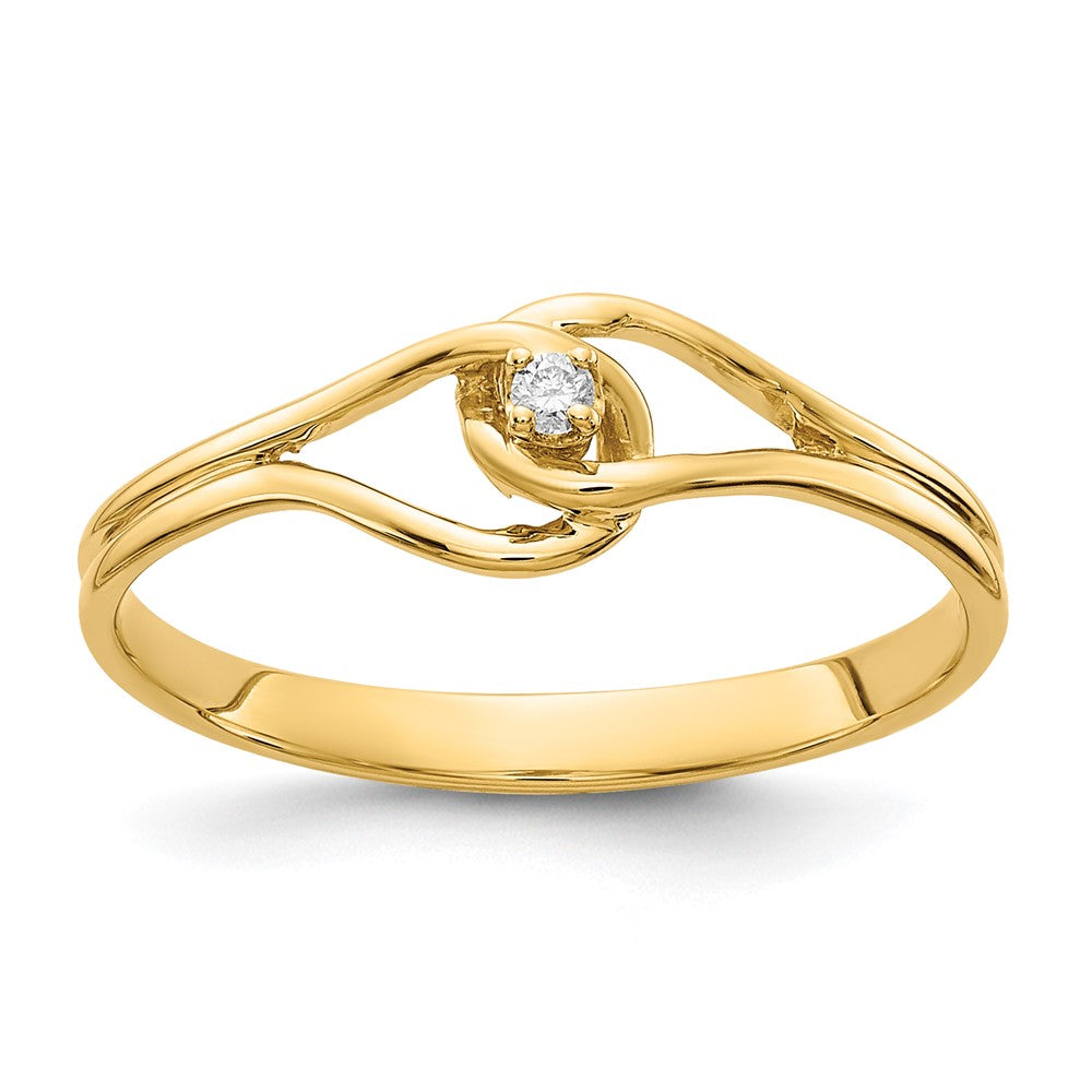 14k Polished A Diamond Fancy Ring