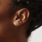14k 5mm Polished Puffed Ball Post Earrings