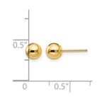 14k 5mm Polished Puffed Ball Post Earrings