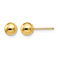 14k 5mm Polished Puffed Ball Post Earrings