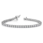 14k White Gold Complete 1.84 carat Round A Diamond 4-prong 7 inch Tennis Bracelet
