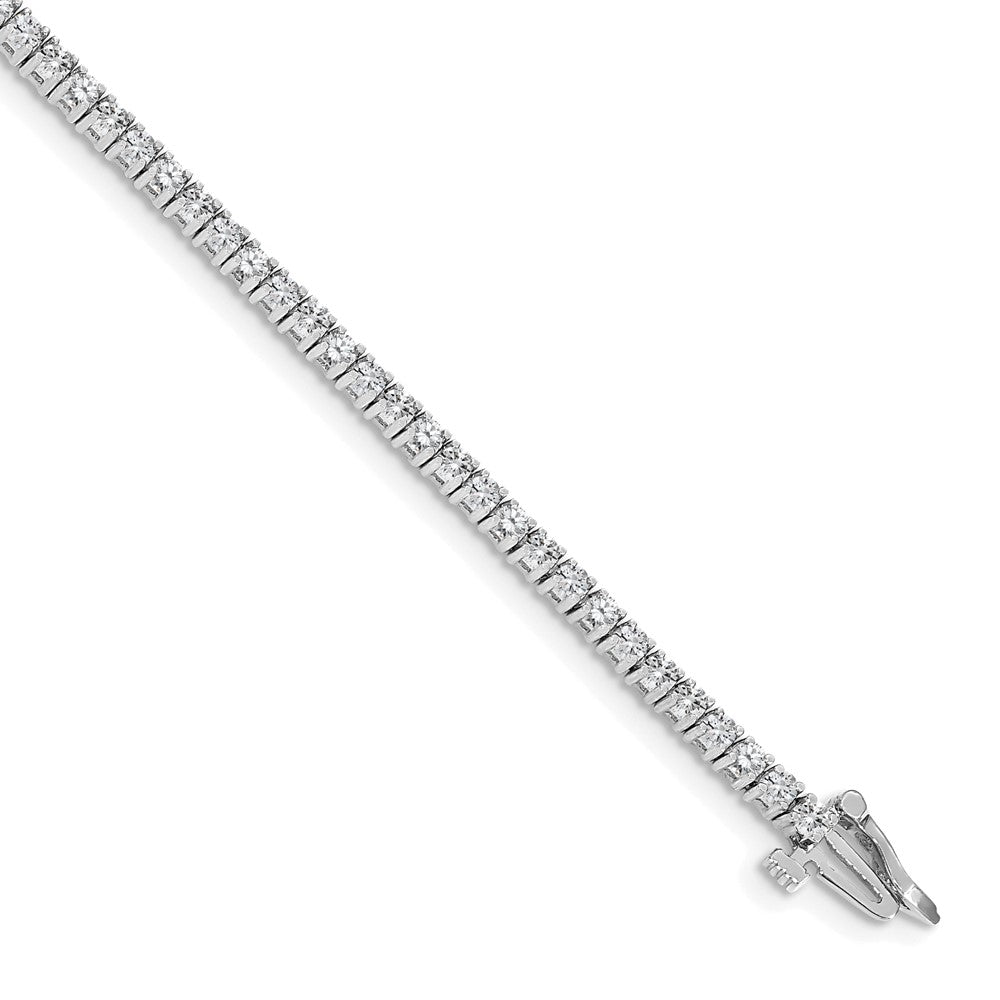 14k White Gold Complete 1.84 carat Round A Diamond 4-prong 7 inch Tennis Bracelet