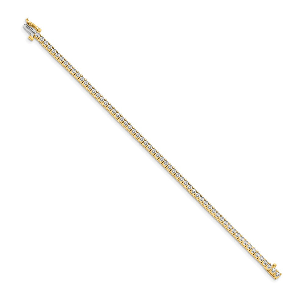 14k Complete 3.05 carat Round A Diamond 4-prong 7 inch Tennis Bracelet