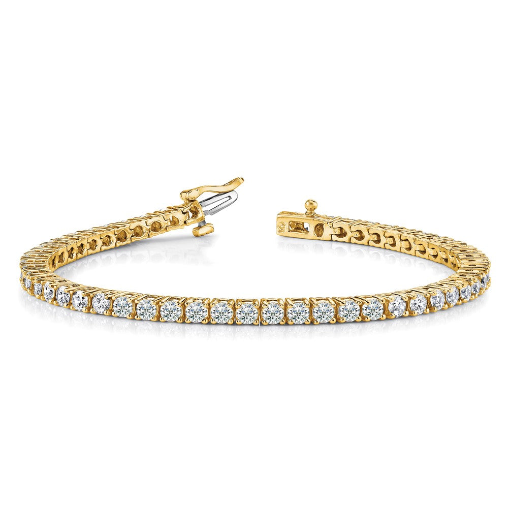14k Complete 3.05 carat Round A Diamond 4-prong 7 inch Tennis Bracelet