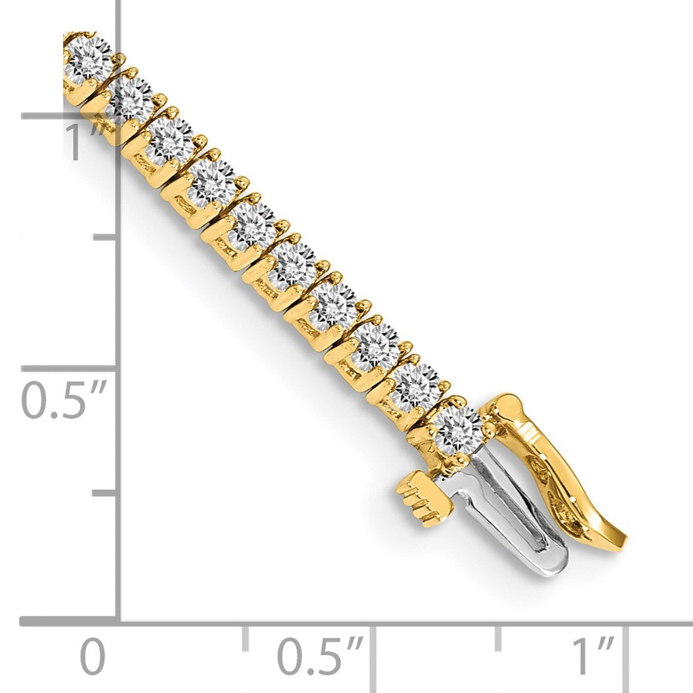 14k Complete 3.05 carat Round A Diamond 4-prong 7 inch Tennis Bracelet