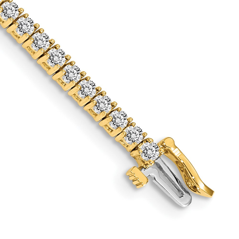 14k Complete 3.05 carat Round A Diamond 4-prong 7 inch Tennis Bracelet