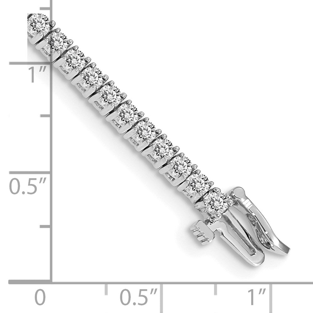 14k White Gold Complete 3.05 carat Round A Diamond 4-prong 7 inch Tennis Bracelet