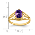 14k 8x6mm Oval Amethyst Filigree Ring