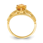 14k 8x6mm Oval Citrine Filigree Ring