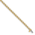 14k Complete 2 carat Round AAA Diamond Swirled 2-prong 7 inch Tennis Bracelet