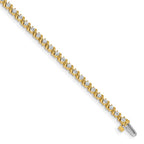 14k Complete 2 carat Round AAA Diamond Swirled 2-prong 7 inch Tennis Bracelet