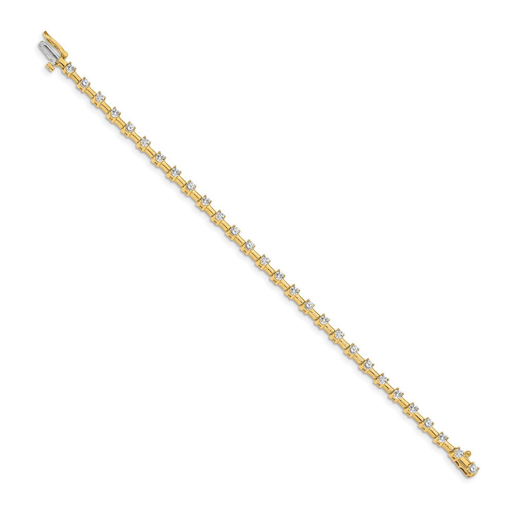 14k Complete 2 carat Round AAA Diamond Bar Link 7 inch Tennis Bracelet