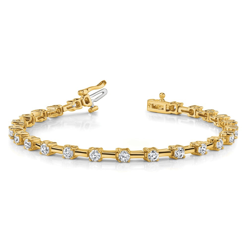 14k Complete 2 carat Round VS Diamond Bar Link 7 inch Tennis Bracelet