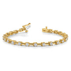 14k Complete 2 carat Round AAA Diamond Bar Link 7 inch Tennis Bracelet