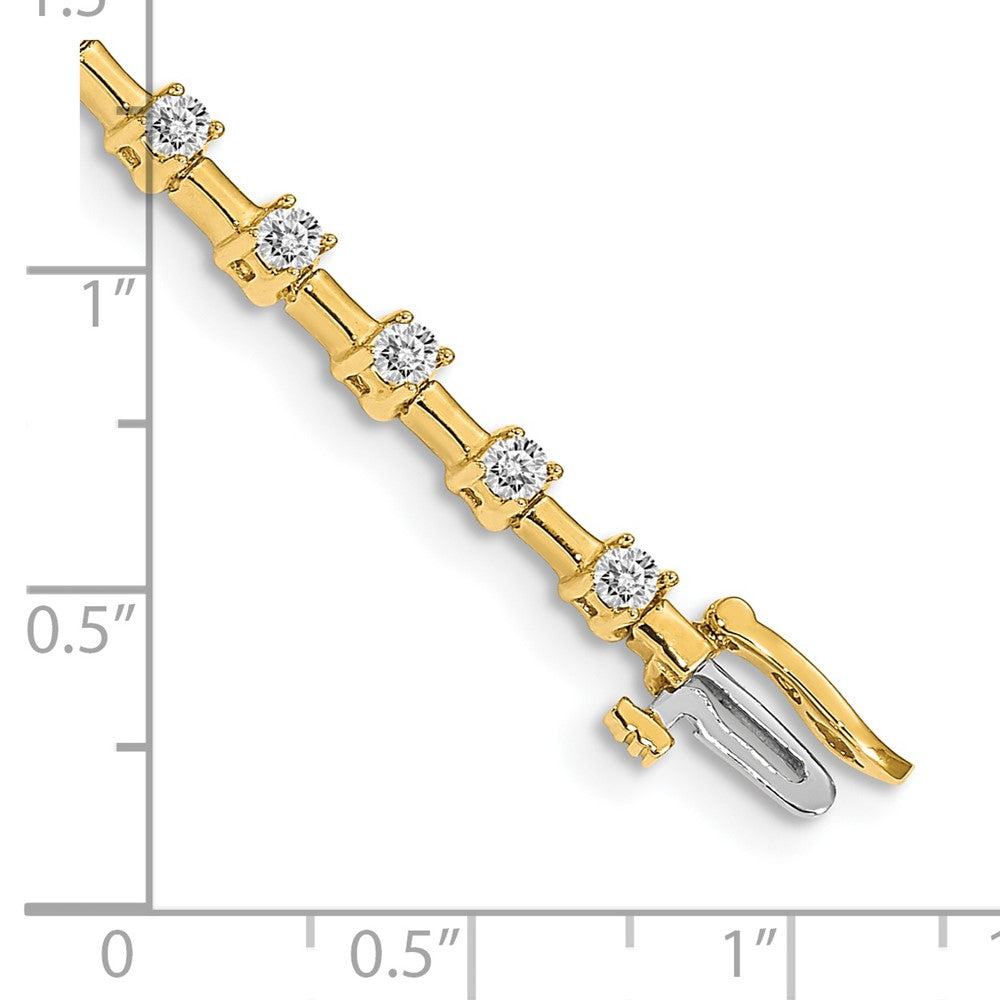 14k Complete 2 carat Round AAA Diamond Bar Link 7 inch Tennis Bracelet