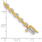 14k Complete 2 carat Round AA Diamond Bar Link 7 inch Tennis Bracelet