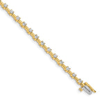 14k Complete 2 carat Round A Diamond Bar Link 7 inch Tennis Bracelet