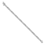 14k White Gold Complete 1 carat Round AA Diamond Bezel Paperclip Link 7 inch Tennis Bracelet