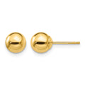 14k 6mm Polished Puffed Ball Post Earrings