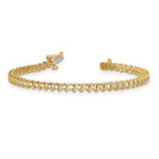 14k Complete 7/8 carat Round VS Diamond 2-prong S-link 7 inch Tennis Bracelet