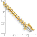 14k Complete 7/8 carat Round AA Diamond 2-prong S-link 7 inch Tennis Bracelet