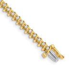 14k Complete 7/8 carat Round AA Diamond 2-prong S-link 7 inch Tennis Bracelet