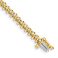 14k Complete 7/8 carat Round VS Diamond 2-prong S-link 7 inch Tennis Bracelet