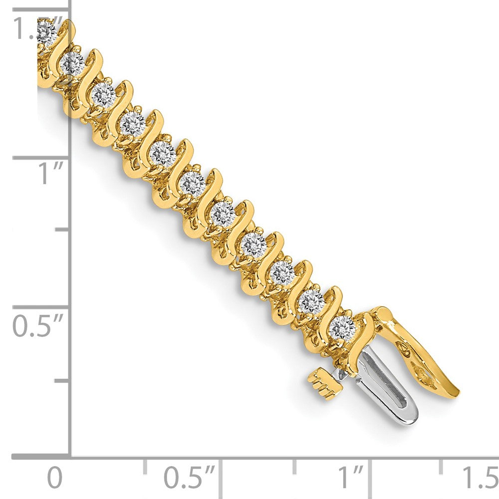 14k Complete 2 carat Round VS Diamond 2-prong S-link 7 inch Tennis Bracelet