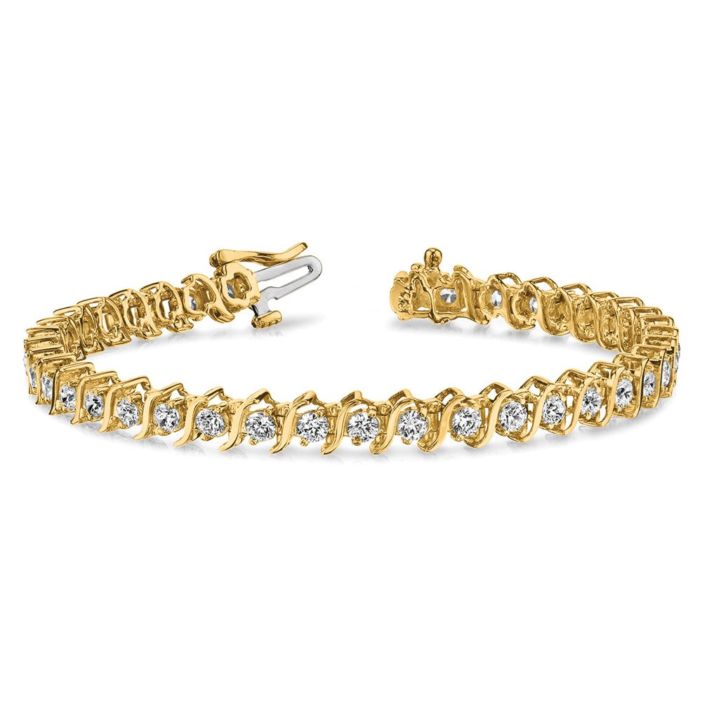 14k 3 carat Lab Grown Diamond VS/SI+ G+ Complete Round Tennis Bracelet