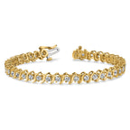 14k 3 carat Lab Grown Diamond VS/SI+ G+ Complete Round Tennis Bracelet