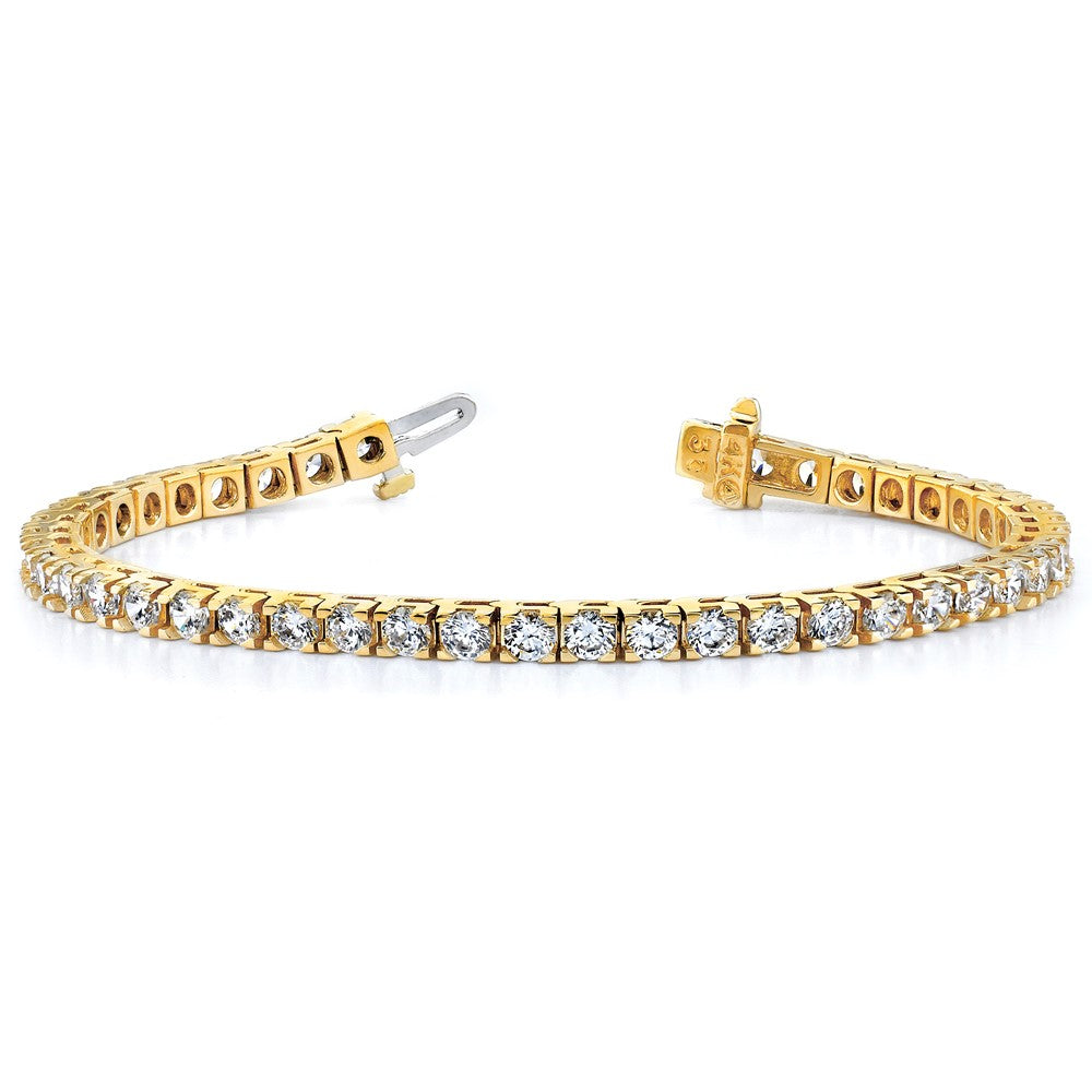 14k Complete 1.25 carat Round A Diamond 4-prong 7 inch Tennis Bracelet