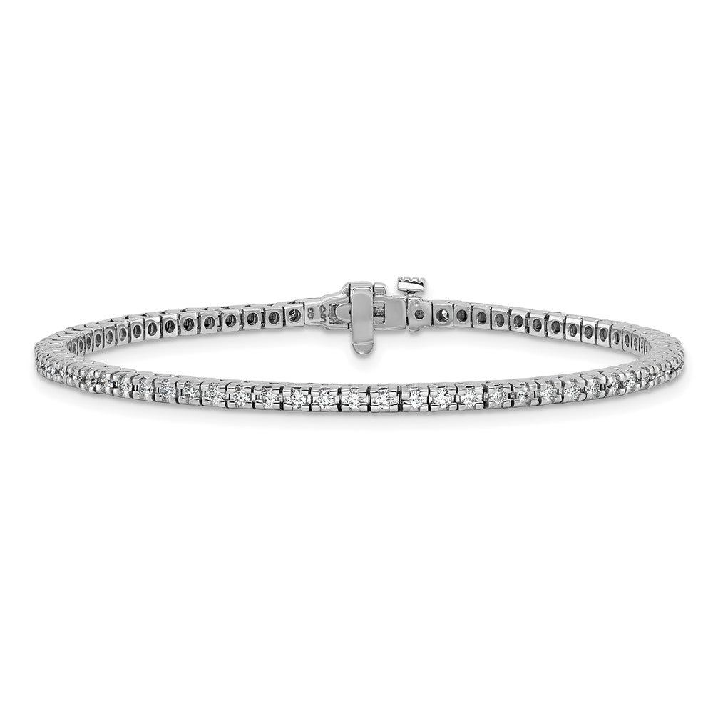 14k White Gold Complete 1.25 carat Round A Diamond 4-prong 7 inch Tennis Bracelet
