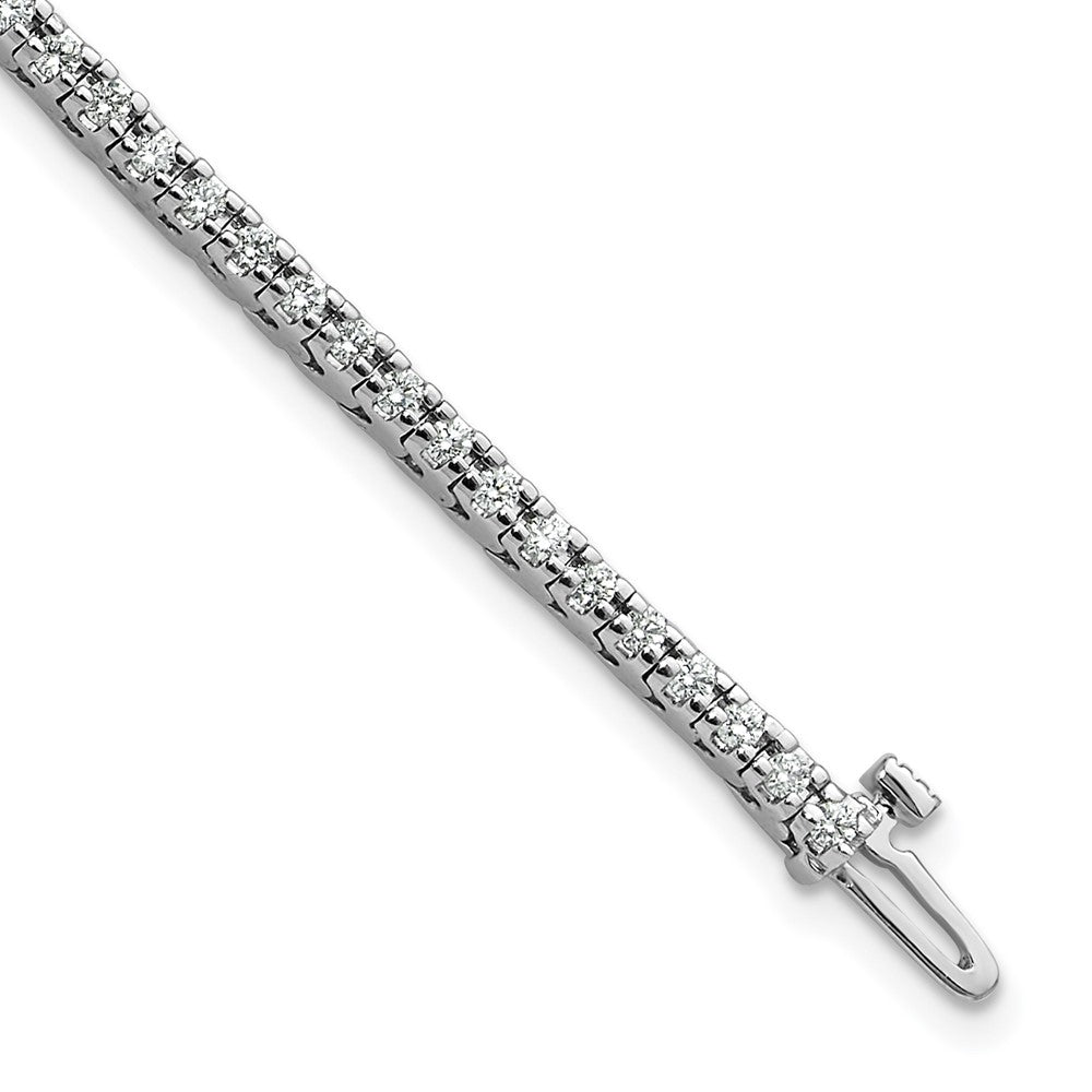 14k White Gold 1 1/4 carat Lab Grown Diamond VS/SI+ G+ Complete Round Tennis Bracelet