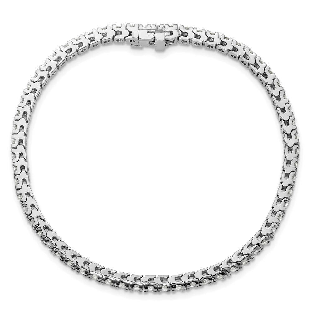 14k White Gold Complete 2.17 carat Round A Diamond 4-prong 7 inch Tennis Bracelet