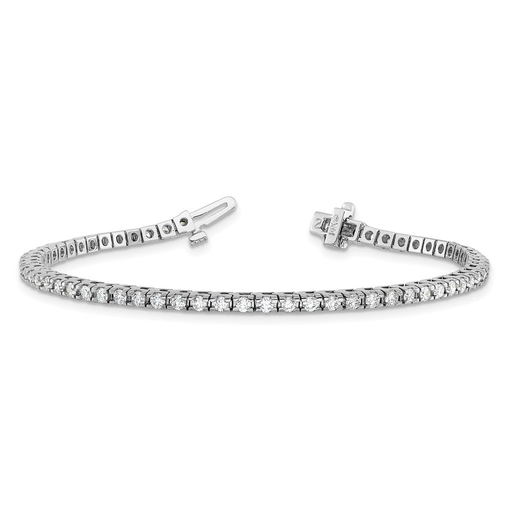 14k White Gold Complete 2.17 carat Round AAA Diamond 4-prong 7 inch Tennis Bracelet
