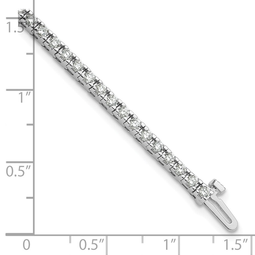 14k White Gold Complete 2.17 carat Round AAA Diamond 4-prong 7 inch Tennis Bracelet