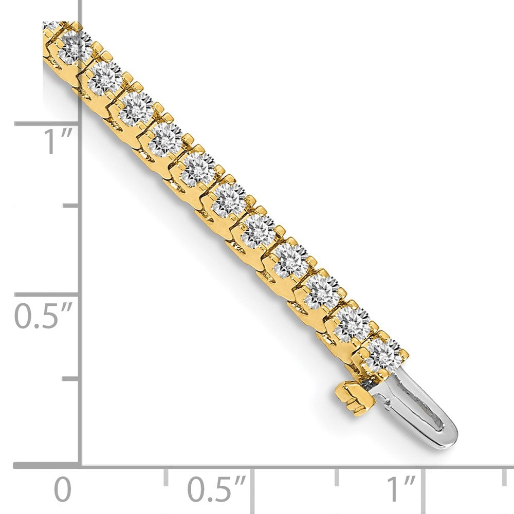 14k Complete 2.18 carat Round AAA Diamond 4-prong 7 inch Tennis Bracelet