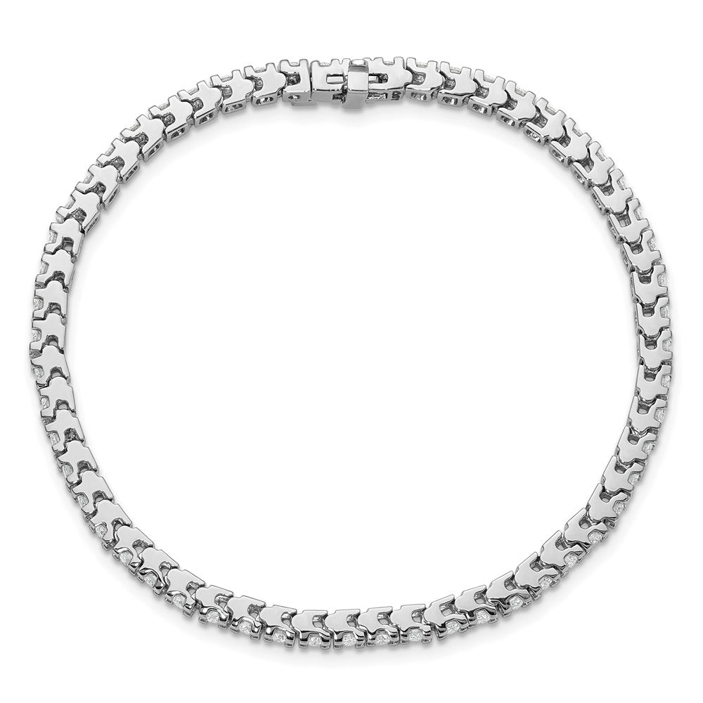 14k White Gold Complete 2.18 carat Round AAA Diamond 4-prong 7 inch Tennis Bracelet
