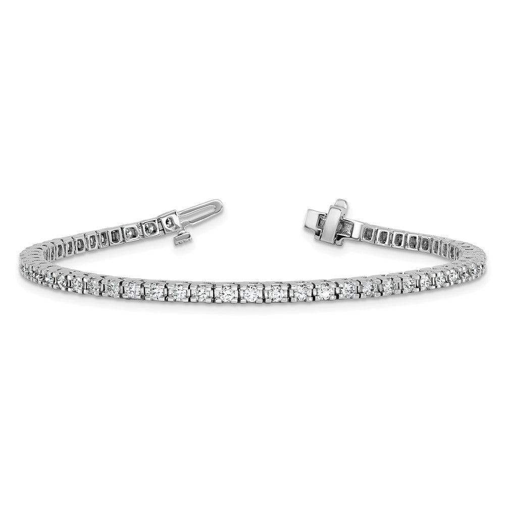 14k White Gold Complete 2.18 carat Round AA Diamond 4-prong 7 inch Tennis Bracelet