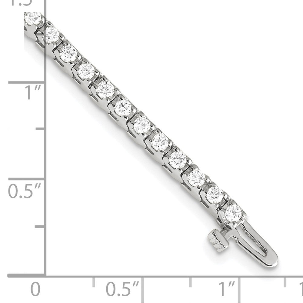 14k White Gold Complete 2.18 carat Round AA Diamond 4-prong 7 inch Tennis Bracelet
