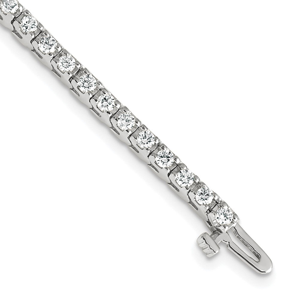 14k White Gold Complete 2.18 carat Round A Diamond 4-prong 7 inch Tennis Bracelet