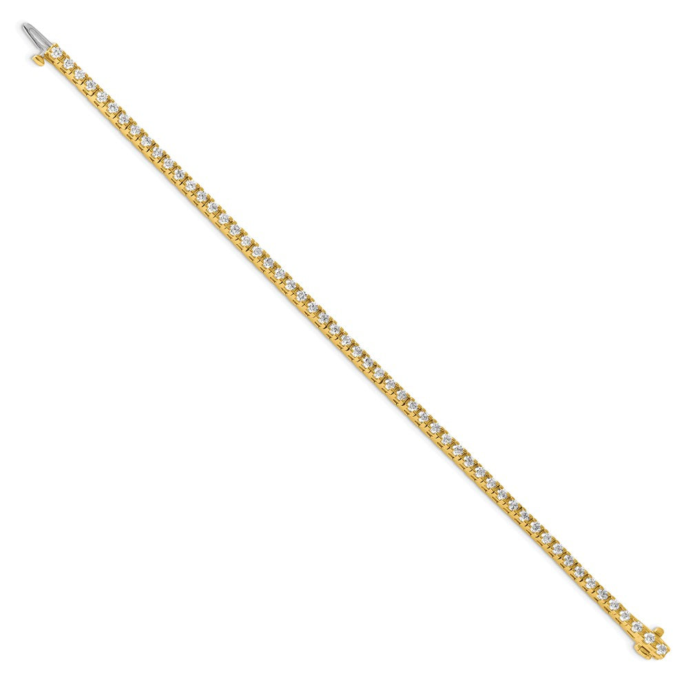 14k Complete 2.86 carat Round A Diamond 4-prong 7 inch Tennis Bracelet