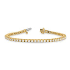 True Origin 14K Yellow Gold 2 7/8 carat Lab Grown Diamond VS+ F+ Complete Tennis Bracelet