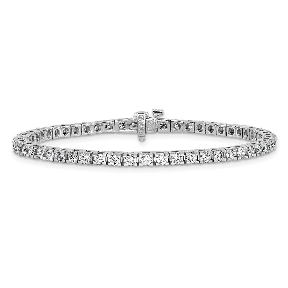 14k White Gold Complete 2.86 carat Round A Diamond 4-prong 7 inch Tennis Bracelet