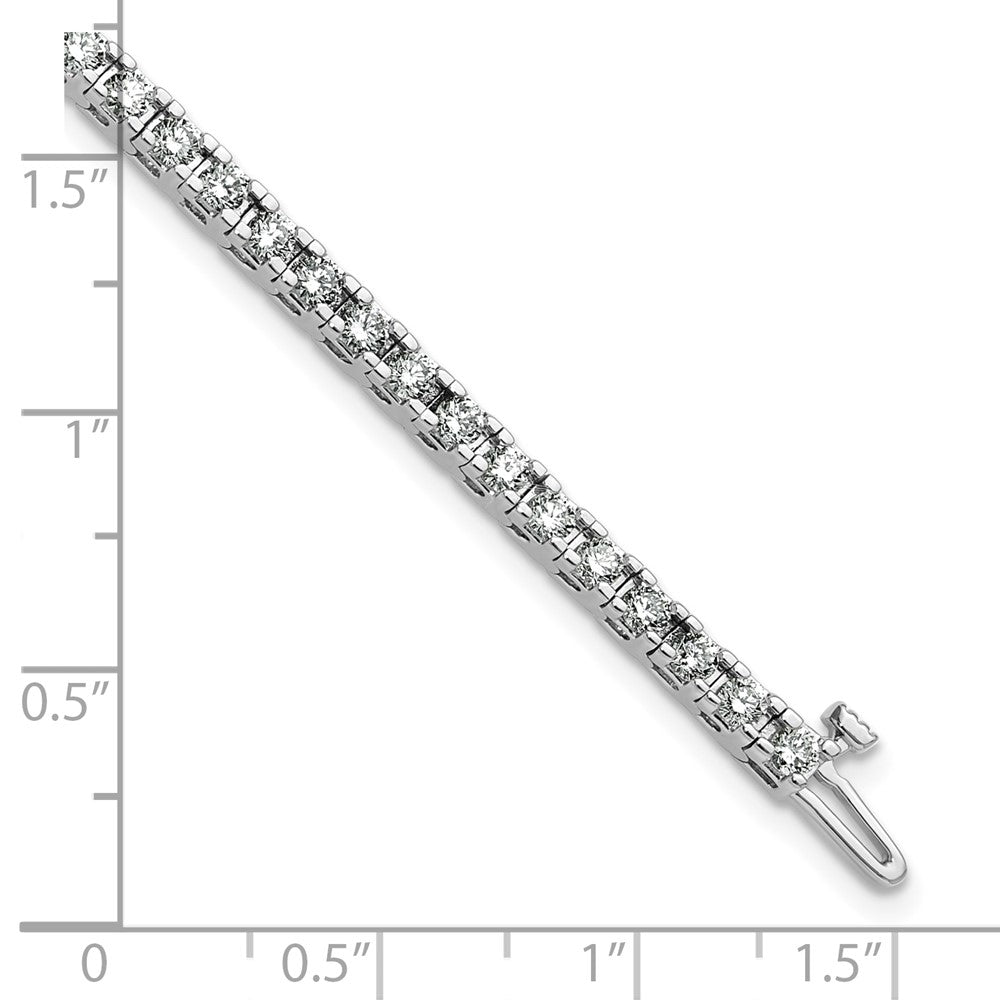 14k White Gold Complete 2.86 carat Round A Diamond 4-prong 7 inch Tennis Bracelet