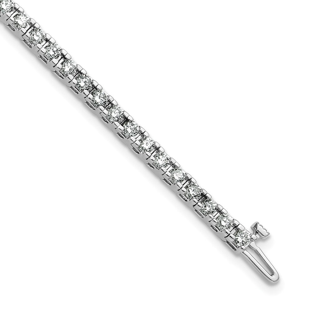 14k White Gold Complete 2.86 carat Round A Diamond 4-prong 7 inch Tennis Bracelet