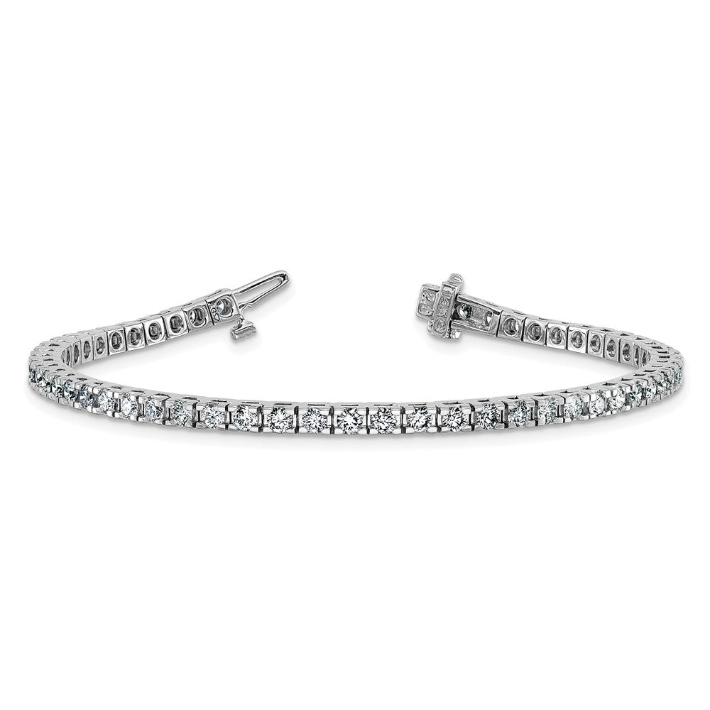 14kw 3.00ctw. Near Colorless Moissanite 4 Prong Tennis Bracelet