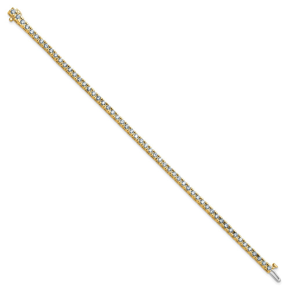14ky 3.00ctw. Near Colorless Moissanite 4 Prong Tennis Bracelet