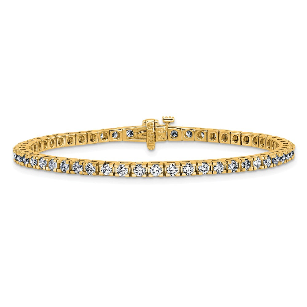 14ky 3.00ctw. Near Colorless Moissanite 4 Prong Tennis Bracelet