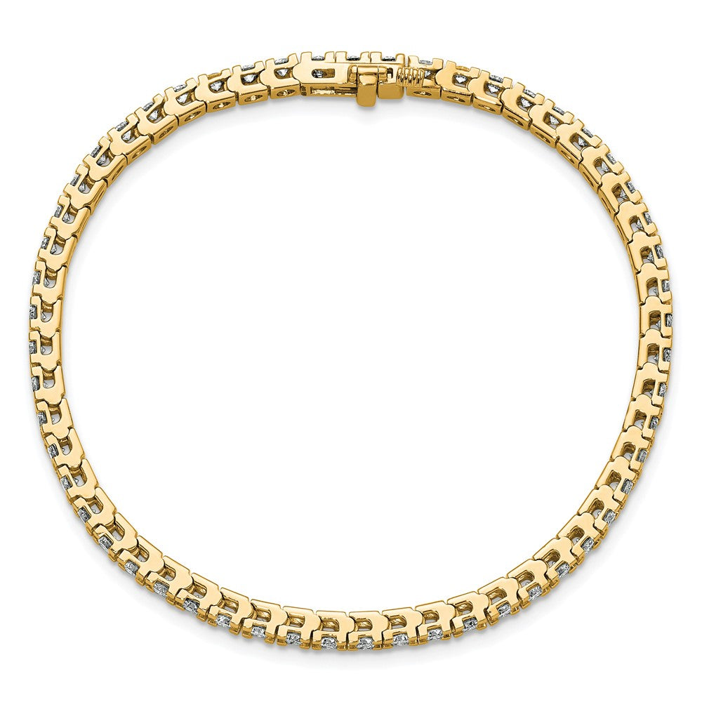 14ky 3.00ctw. Near Colorless Moissanite 4 Prong Tennis Bracelet